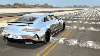 Cars vs 100 Speed Bumps – BeamNG.Drive