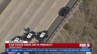 Car Chase Ends On I-15 Freeway