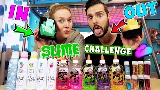 IN or OUT SLIME POINT SPIEL CHALLENGE! Private Fragen an Kaan & Nina! Käse Slime VS. Erdbeer Schleim