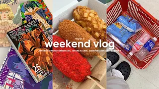 weekend vlog--;  japanese manga unboxing, anime store, korean corn dogs, &  more !