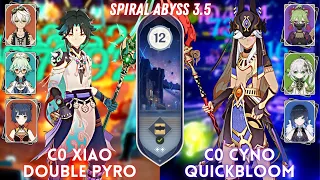 C0 Xiao Double Pyro & C0 Cyno Quickbloom | Spiral Abyss 3.5 Floor 12 - 9⭐
