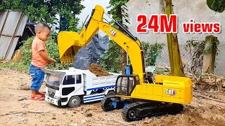 Amazing RC Truck 1/8 and RC excavator 1/10 construction.