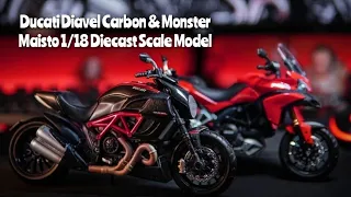 Unboxing Maisto 1/18 Scale Model Bike Compatible with Ducati Monster, Diavel Carbon #diecast #ducati