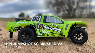 HPI Jumpshot SC V2 brushed new with GREEN BODY // first run P1 // SLOW MOTION //