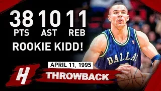 Rookie Jason Kidd COLD Full Highlights vs Rockets 1995.04.11 - 38 Pts, 11 Reb, 10 Ast, 8 Threes!