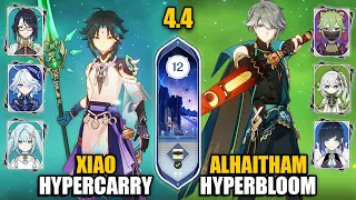 C0 Xiao Hypercarry & C0 Alhaitham Hyperbloom | Spiral Abyss 4.4 Floor 12 9 Stars | Genshin Impact