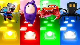 Thomas Train exe vs Lightning Mcqueen Eater vs House Head vs Oddbobs l Tiles Hop EDM Rush