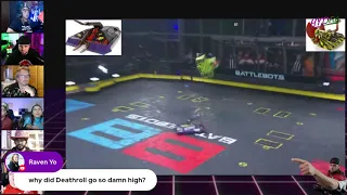 Why does Hydra flip Deathroll so high? GYRO! BattleBots Clip From Livestream 10.0  Hydra / Fusion