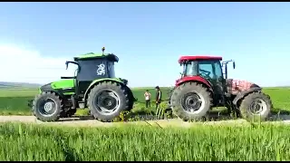 YENİ Deutz Fahr 5115G vs Case jx110 maxpro çekişmesi . Çorum Mecitözü gökçebel köyü