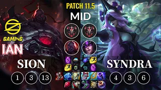 OZ Ian Sion vs Syndra Mid - KR Patch 11.5