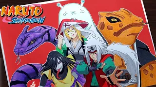 How to Draw"Tsunade, Jiraiya and Orochimaru"(The Legendary Sannin) step by step||Naruto:Shippuden