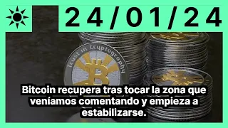 Bitcoin recupera tras tocar la zona que veníamos comentando y empieza a estabilizarse.