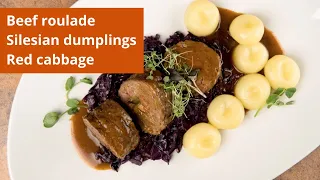 Beef roulade/Silesian dumplings/red cabbage - Moodro Restaurant - Silesian Tastes