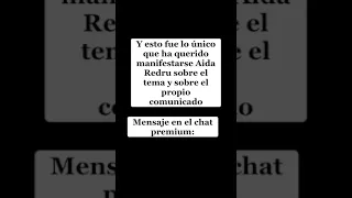 Comunicado de Lucia de la Puerta en Instagram y mensaje/contestación de Aida Redru en chat premium