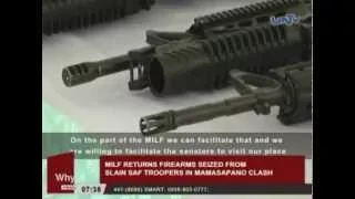 MILF returns firearms of slain SAF members in Mamasapano clash