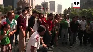 Mexican fans gather in Mexico City and California to watch their team play Brazil
