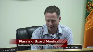 Montclair Planning Board Meeting - October 2, 2023