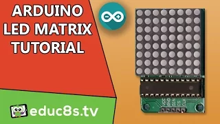 Arduino tutorial: LED Matrix red 8x8 64 Led driven by MAX7219 (or MAX7221) and Arduino Uno