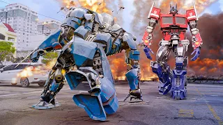 Transformers: Rise of The Beasts - Optimus Prime vs Jaeger Robot War [HD]
