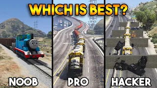 GTA 5 : NOOB TRAIN VS PRO TRAIN VS HACKER TRAIN (WHICH IS BEST?)