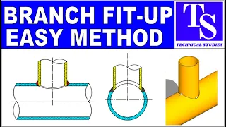 PIPING - BRANCH FIT UP EASY METHOD TUTORIAL. Pipe fit up tutorials