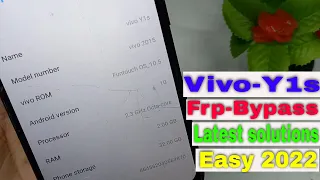 Vivo Y1s Frp Bypass Latest Solutions 2022 | Vivo Y1s Google Account Remove Latest Security 2022
