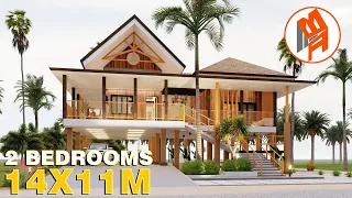 2 BEDROOM | FarmHouse Design (150 SQM) - 14x11 meter