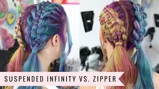Suspended Infinity Braid VS. Zipper Braid by SweetHearts Hair