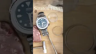 Scratch Test Sapphire Vs Seiko Hardlex Mineral Crystal Watch Glass Comparison Which is best #shorts