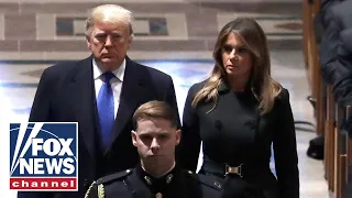 Trumps greet Obamas at President George H.W. Bush's funeral