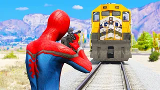 GTA 5: SPIDER-MAN vs TRAIN