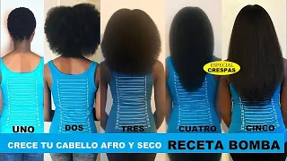 ♣¡NO LO USES MUCHO! TRATAMIENTO INTENSIVO PARA CRECER LARGO EL CABELLO AFRO Y RIZADO☯❤ANTIRESEQUEDAD