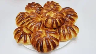 ДРОЖЖЕВЫЕ БУЛОЧКИ с ЗАВАРНЫМ КРЕМОМ (  yeast  buns wiht custard )