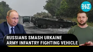 Direct hit by Putin's men destroys Ukraine Army infantry fighting vehicle in the embattled East