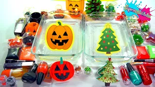 Mixing Slime Christmas vs Halloween - Supermanualidades
