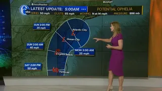 LATEST TRACK: Potential Tropical Storm Ophelia to bring heavy rain to East Coast