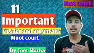 #5 Important tips for Oral rounds in Moot Court Competition| Jeet Sinha