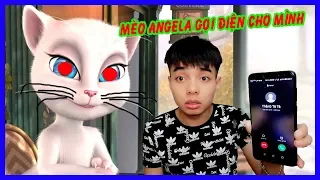 Mèo Angela Gọi Điện Cho Mình | ThắnG Tê Tê Chơi Talking Angela Lúc 3 Giờ Sáng