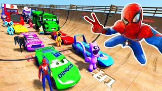 GTA V SPIDERMAN, GODZILLA x KONG - Epic New Stunt Race For Car Racing Challenge