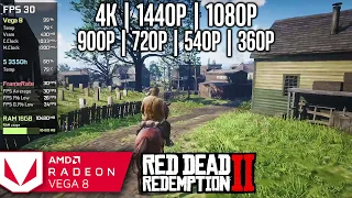 Vega 8 | Red Dead Redemption 2 - 4K, 1440p, 1080p, 900p, 720p, 540p, 360p, 1024x768