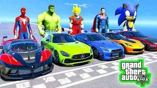 SPIDERMAN & Hulk w ALL SUPERHEROES Racing Motorcycles Event Day Competition Challenge #965