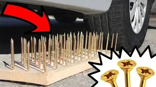 EXPERIMENT: CAR VS 75 GOLDEN SCREWS 😱