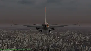 X Plane 2020 B737 800X landing at Congonhas (SBSP)