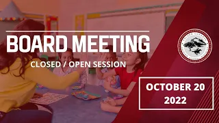 FCUSD Board Meeting 10/20/2022 - Closed/Open Session