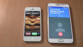 Incoming + Outgoing call at the Same Time Samsung Galaxy NOTE 1 ANDROID 7 + Iphone 5 ios 6