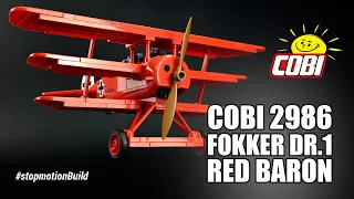 Fokker Dr.1 Red Baron - COBI 2986 - Stop motion build and set presentation