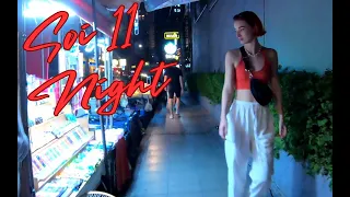 Soi 11, Sukhumvit, Bangkok. Night Walk. 4K