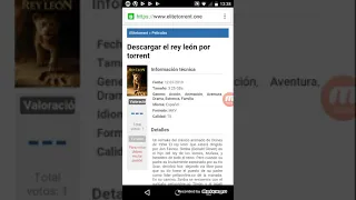 Película  El Rey León Estrenó 2019 Para Descargar Por Torrente .