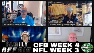 College Football Week 4 Picks and Predictions | NFL Week 3 Betting Preview | Family Affair for 9/23