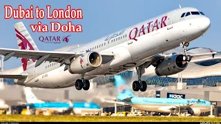 Airbus A380 Economy upper deck and A350 || London-Dubai via Dohafull trip report #qatarairways